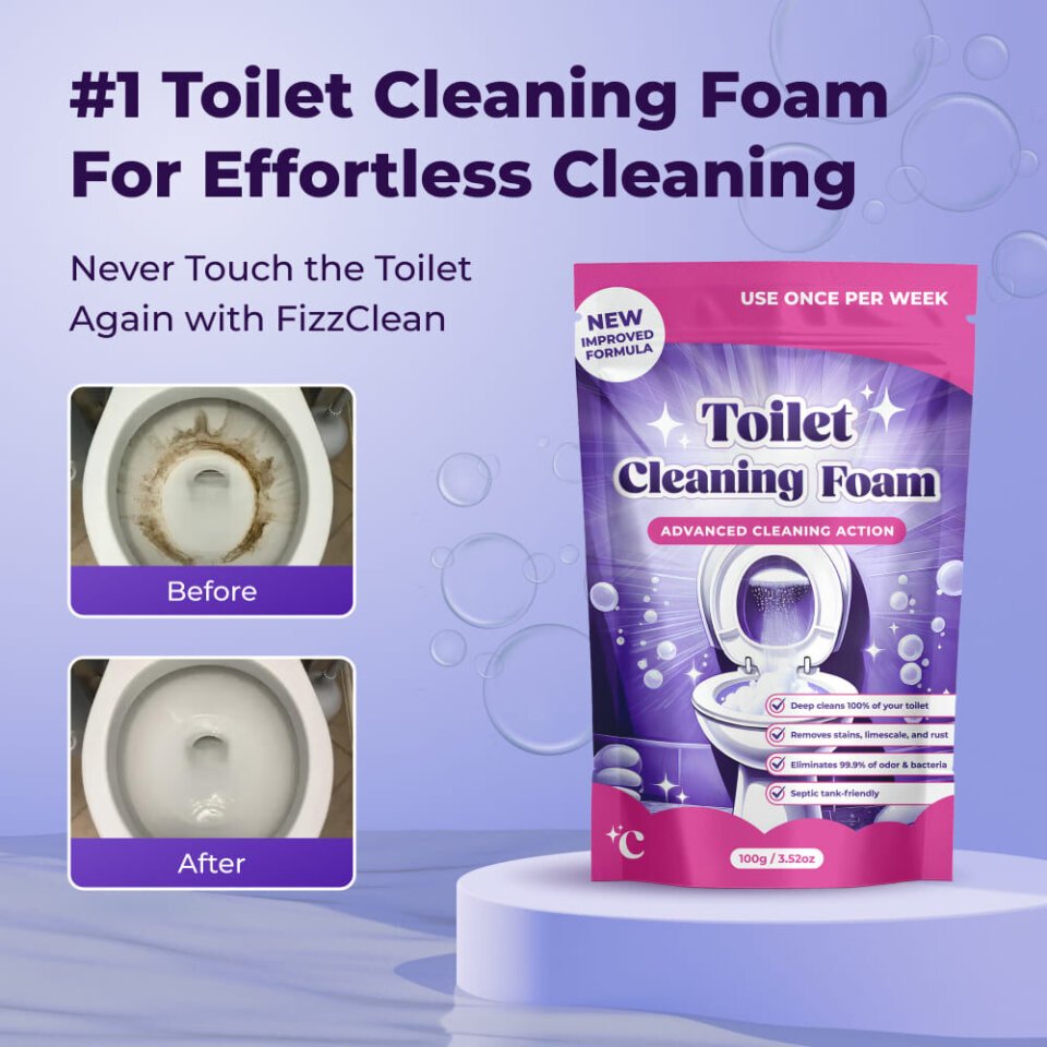 FizzClean toilet cleaning foam — before and after results